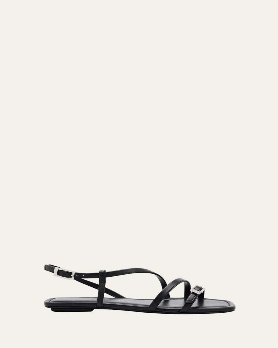 Georgie Leather Strappy Flat Sandals